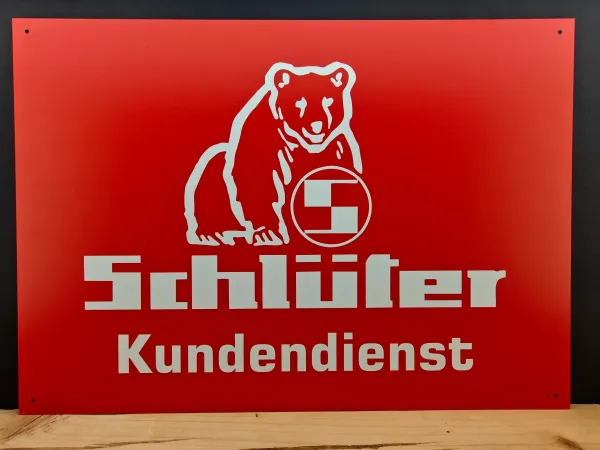 Schlüter Kundendienst Werkstattschild